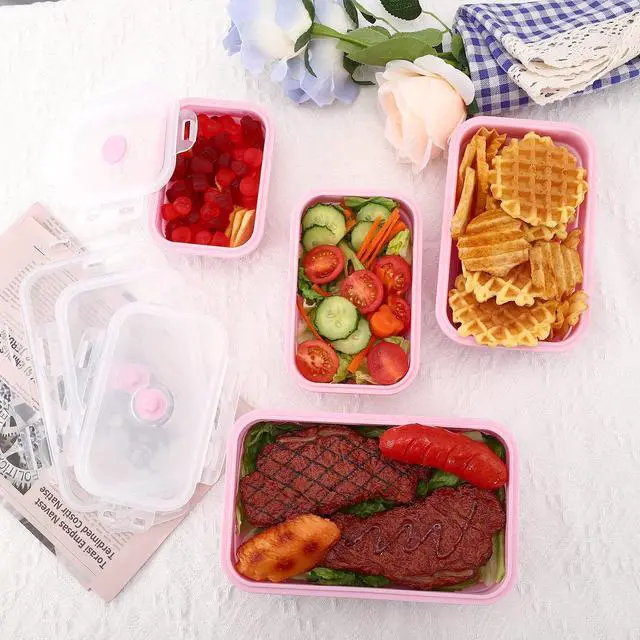 Alt view image 4 of 7 - Collapsible Silicone Food Storage Containers with Lids,Set of 3 Silicone Lunch Box Containers,Foldable Meal Prep Container for Kitchen,Microwave & Dishwasher & Freezer Safe,BPA Free