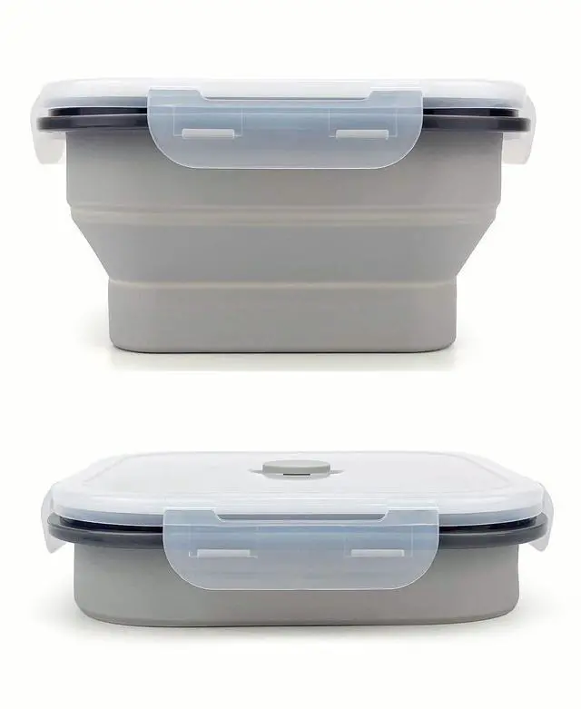 Main image of Collapsible Camping Bowl, Silicone Food Container with Lid, Space-Saving Camping Utensils for Kitchen and Outdoor, Microwave Safe 900ml