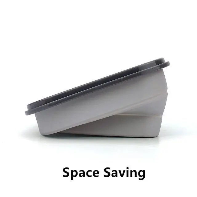 Alt view image 4 of 7 - Collapsible Camping Bowl, Silicone Food Container with Lid, Space-Saving Camping Utensils for Kitchen and Outdoor, Microwave Safe 900ml