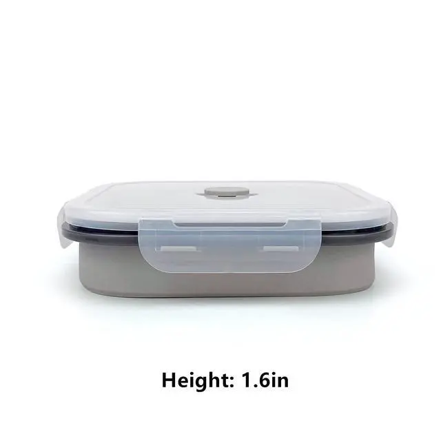 Alt view image 5 of 7 - Collapsible Camping Bowl, Silicone Food Container with Lid, Space-Saving Camping Utensils for Kitchen and Outdoor, Microwave Safe 900ml