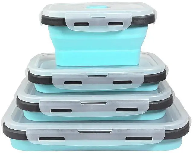 Main image of 4 Pack Space-Saving Collapsible Food Storage Containers with Lids