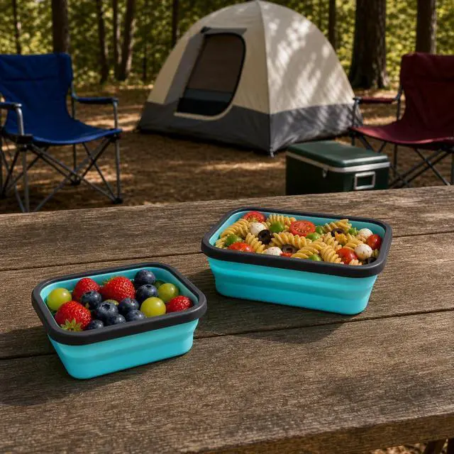 Alt view image 5 of 7 - 4 Pack Space-Saving Collapsible Food Storage Containers with Lids