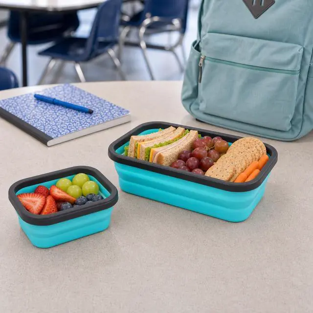 Alt view image 7 of 7 - 4 Pack Space-Saving Collapsible Food Storage Containers with Lids