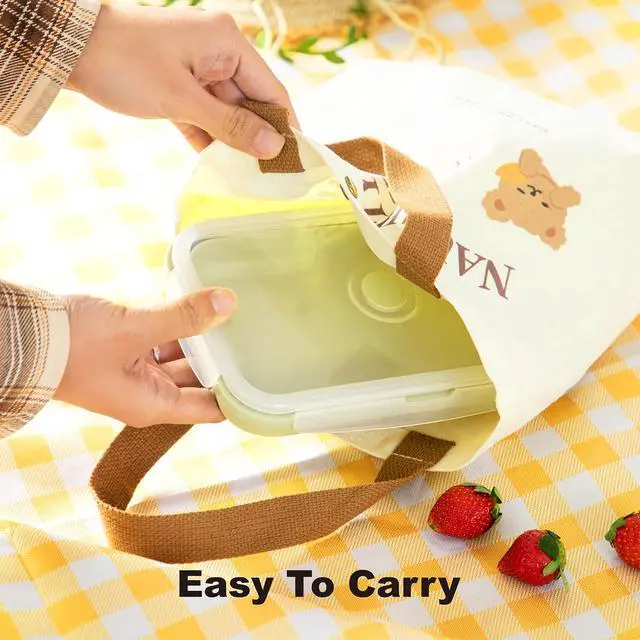 Alt view image 4 of 7 - Collapsible Silicone Food Containers 1200ml 2 Pack Leakproof