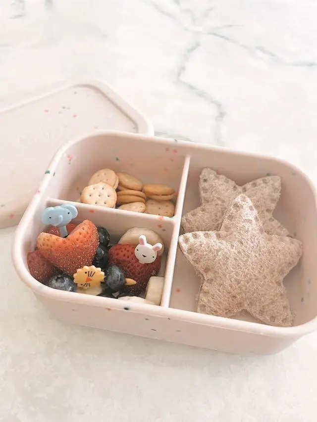 Alt view image 6 of 7 - Kids Bento Box 3 Compartments, Leakproof Lunch Box, BPA-Free Snack Container, Divided Lunch Box for Toddlers & Kids, Dishwasher Safe, Easy to Clean (Beige)