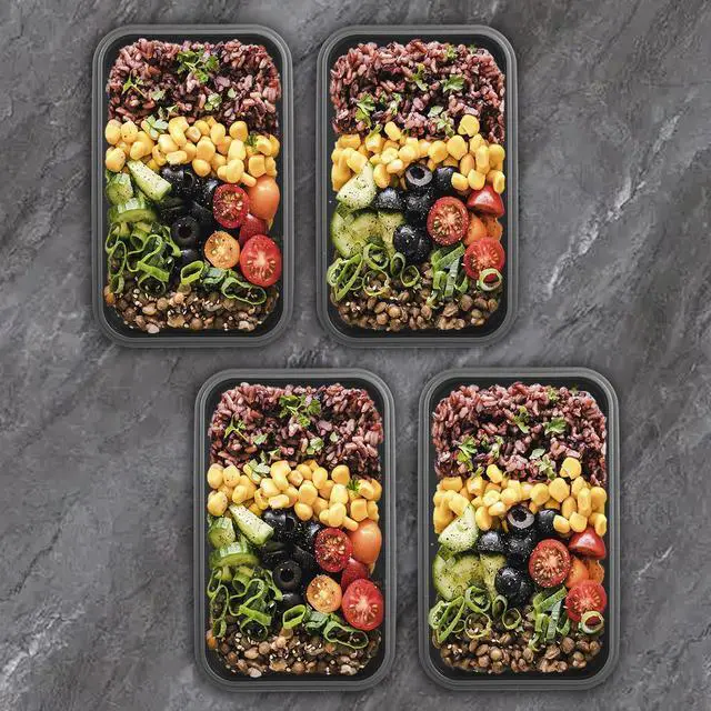 Alt view image 3 of 7 - Collapsible Food Storage Containers with Lids, 4 Pack, 40 oz Silicone 1-Compartment Meal Prep Containers Reusable, Lunch Bento Boxes for Adults, Microwave Freezer Dishwasher Safe, BPA-Free, Black
