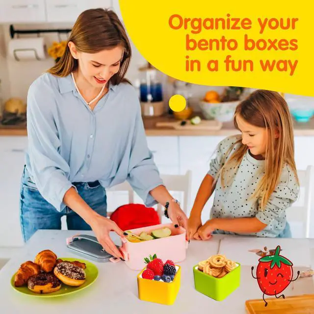 Alt view image 5 of 7 - Silicone Lunch Box Dividers Reusable Non-Toxic, BPA Free, Dishwasher Safe Bento Box Accessories Lunch Box Dividers