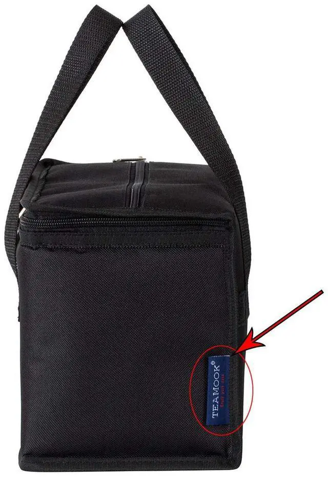 Alt view image 3 of 6 - Foldable Lunch Bag Insulated Lunch Box Water-Resistant Leakproof Soft Cooler Bag Black 8 cans
