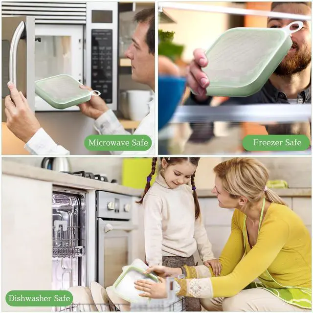 Alt view image 5 of 7 - Silicone Sandwich Container for Lunch Boxes, 2 Pcs Food Storage Containers with Lids, Meal Prep Reusable Bag BPA Free Bento Box Microwave, Freezer & Dishwasher Safe