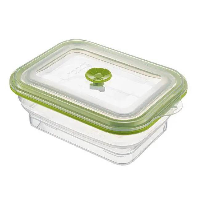 Alt view image 2 of 7 - Fresh Hero 32.3 Ounce Storage Containers, 1 Durable Airtight Food Containers - Microwavable, Freezable, Green Silicone, Collapsible, Dishwashable, With Vented Lids