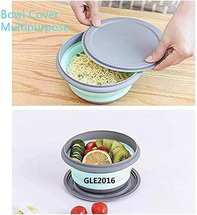 Alt view image 4 of 5 - 6 PCs Food Grade Silicone Collapsible Bowl Lunch Box - Expandable Food Storage Containers Set -Silicone Salad Bowl with Lid Portable