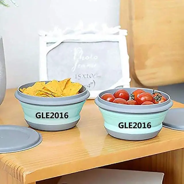 Alt view image 5 of 5 - 6 PCs Food Grade Silicone Collapsible Bowl Lunch Box - Expandable Food Storage Containers Set -Silicone Salad Bowl with Lid Portable