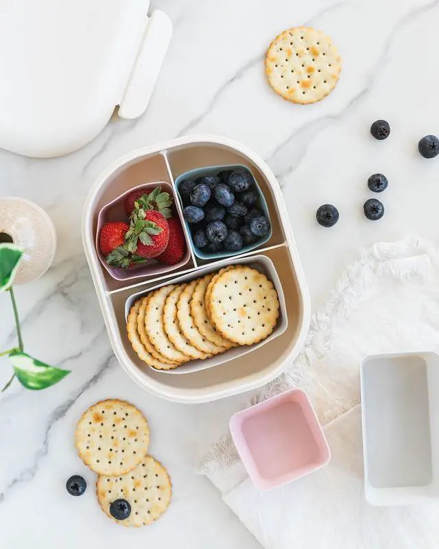 Alt view image 2 of 7 - Reusable Silicone Bento Baking Cups, Non-Toxic, BPA Free, Dishwasher Safe Bento Box Accessories Lunch Box Dividers, Square and Rectangle, 24 Pack, Pink, Blue, Gray