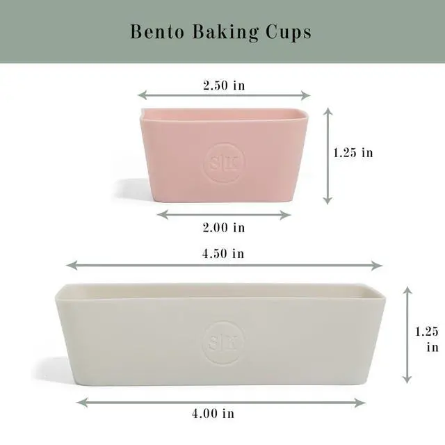Alt view image 3 of 7 - Reusable Silicone Bento Baking Cups, Non-Toxic, BPA Free, Dishwasher Safe Bento Box Accessories Lunch Box Dividers, Square and Rectangle, 24 Pack, Pink, Blue, Gray