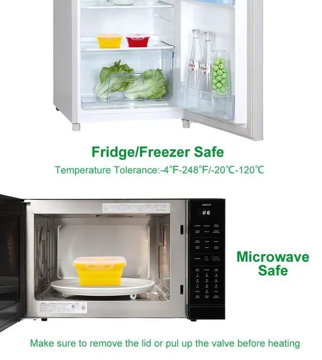 Alt view image 5 of 7 - Set of 4 Collapsible Silicone Food Storage Containers With Lids,Leftover Meal Box For Kitchen, Microwave,Dishwasher and Freezer Safe, Foldable Bento Lunch Boxes, BPA Free
