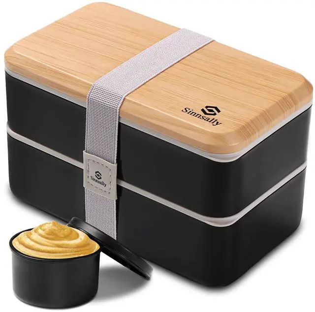 Main image of Bento Box Adult Lunch Box with Compartments for Women & Men,(47oz)Stackable Japanese Bento Lunchbox,Rectangle Lunchable Food Container with Utensil Set,Leak-Proof & Microwave/Dishwasher Safe