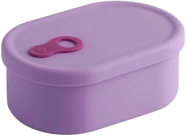 Main image of Korean Silicone Food Container, Steam Vent, Violet, 22 fl oz