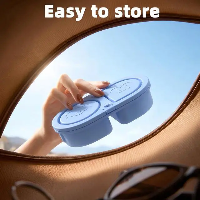 Alt view image 6 of 7 - 3 Pcs Reusable Bento Box, 2-Compartment Snack & Lunch Container for Adults, Food Grade Silicone, Microwave/Dishwasher/Freezer Safe, Ideal for Office, Camping and Picnic