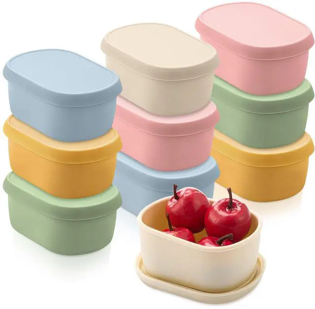 Main image of 10 Pcs 6.76 oz Silicone Snack Containers with Lids, Small Silicone Lunch Container for Kids, Reusable Stackable Small Lunch Box for Home Daycare School Travel Picnic