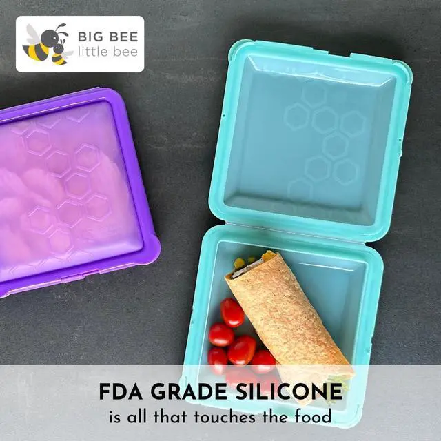 Alt view image 2 of 7 - SoftShell Reusable Silicone Food Storage Container - Clamshell Snap-Close Design, No Lost Lids, Easy to Clean, Compact for Travel, Meal Prep, Microwave Freezer and Dishwasher Safe