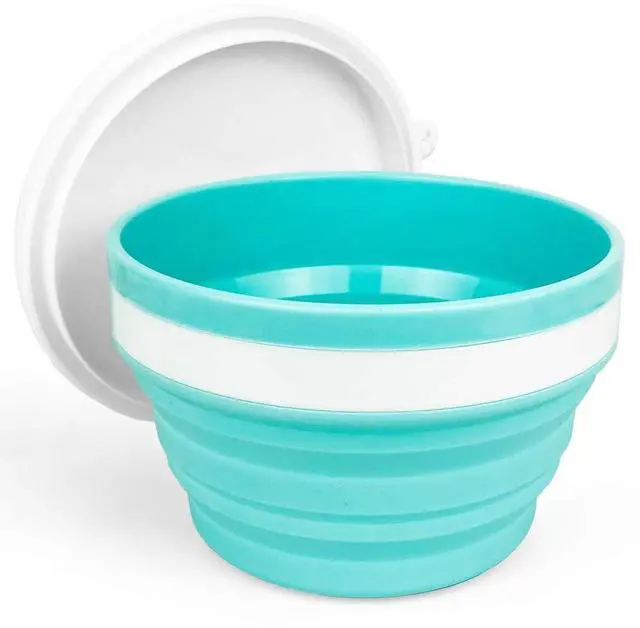 Main image of 950ml Collapsible Bowls-Silicone Food Storage Containers-Prep/Storage Bowls with Lids-Silicone Lunch Containers, Ideal for Travel and Camping (Blue)