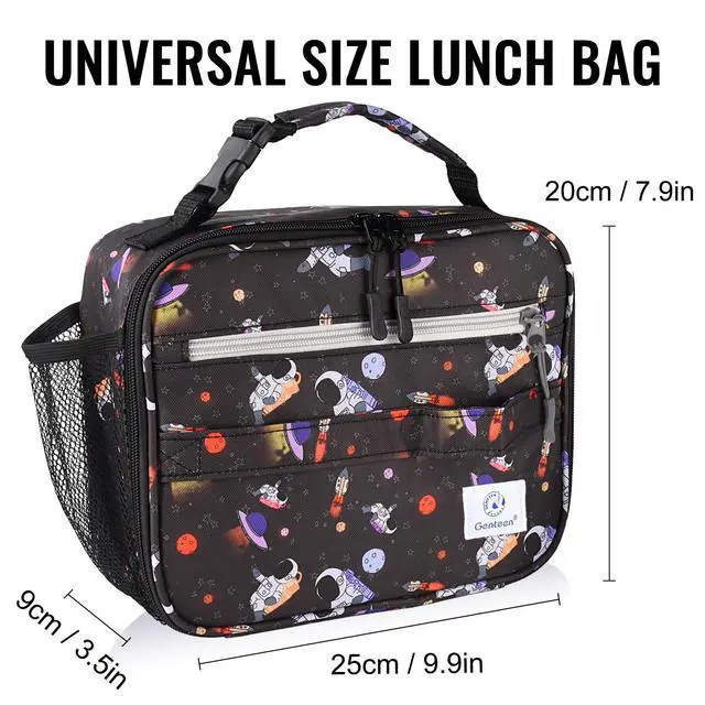 Alt view image 2 of 7 - Lunch Box Kids, Prints Insulated Lunch Bag Kids Boys Girls,Soft Bag Mini Cooler Back to School Thermal Meal Tote Kit Lunch Box for School,Work,Outdoor - Astronaut