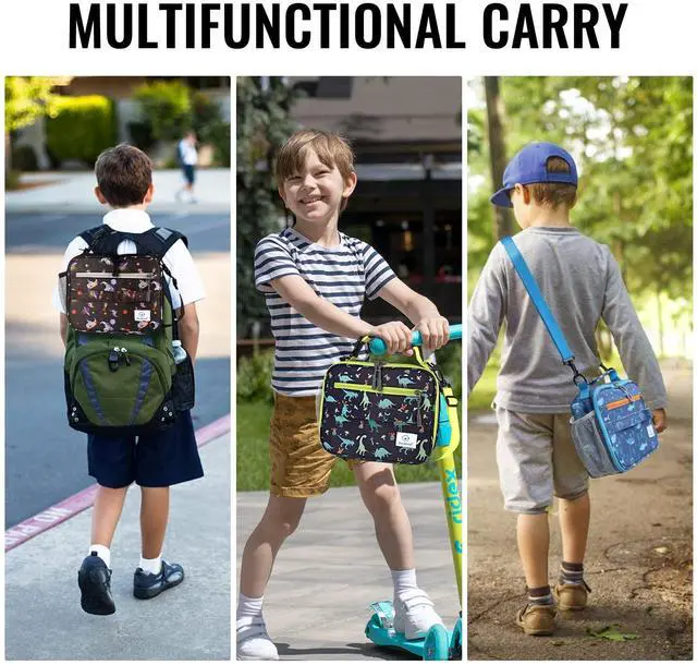 Alt view image 4 of 7 - Lunch Box Kids, Prints Insulated Lunch Bag Kids Boys Girls,Soft Bag Mini Cooler Back to School Thermal Meal Tote Kit Lunch Box for School,Work,Outdoor - Astronaut