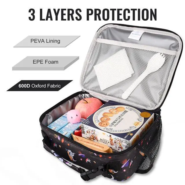 Alt view image 5 of 7 - Lunch Box Kids, Prints Insulated Lunch Bag Kids Boys Girls,Soft Bag Mini Cooler Back to School Thermal Meal Tote Kit Lunch Box for School,Work,Outdoor - Astronaut