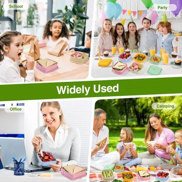 Alt view image 7 of 7 - 2 Pack Silicone Sandwich Container with Leakproof Lids, 15oz Reusable Lunch Box, BPA-Free Silicone Snack Box, Reusable Toast Container for Sandwiches, Snacks, Office, Travel (Yellow+Green)