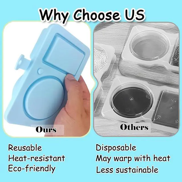 Alt view image 7 of 7 - 4 Pack Silicone Snack Containers with Lids Reusable & Foldable Silicone Double Compartment Leakproof Food Storage Box for Salad Dressing, Sauces, Travel, Picnic, Office