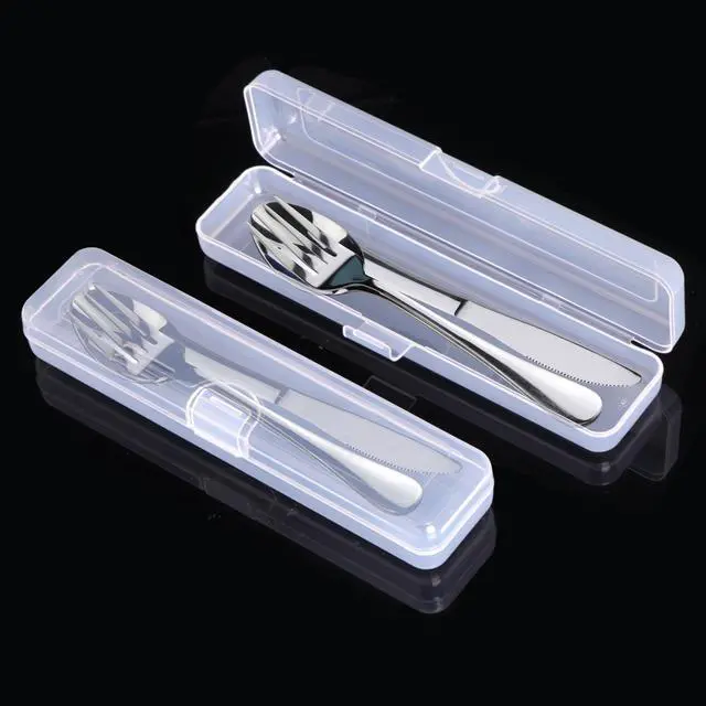Alt view image 3 of 7 - Travel Utensils With Case, Stainless Steel Reusable Portable Utensils Set With Case, Lengnoyp Travel Silverware Set