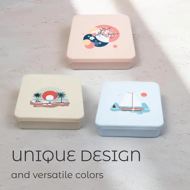 Alt view image 7 of 7 - Large Silicone Bento Box, 5 Compartments, Leakproof Lunch Container, BPA-Free, Microwave & Dishwasher Safe, For Work, School & Travel (Ivory)