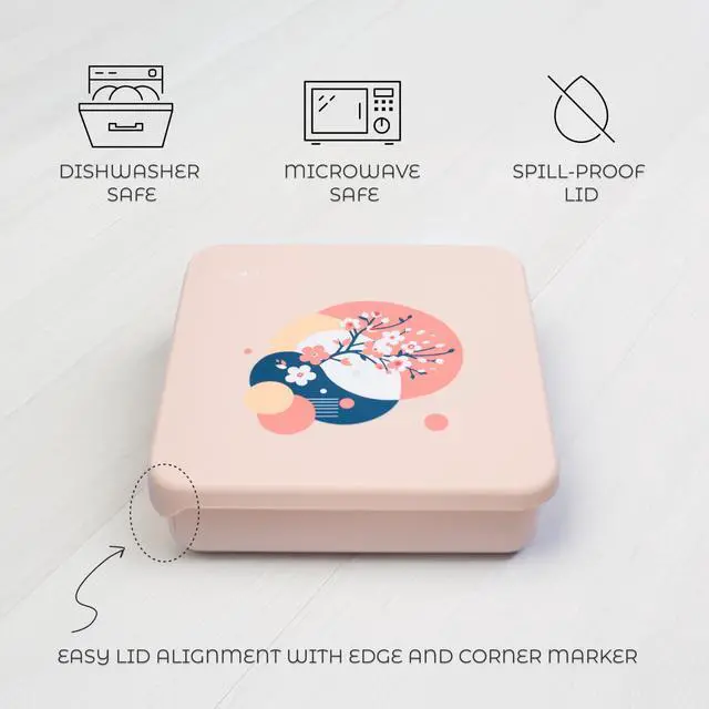 Alt view image 5 of 7 - Large Silicone Bento Box, 5 Compartments, Leakproof Lunch Container, BPA-Free, Microwave & Dishwasher Safe, For Work, School & Travel (Ivory)