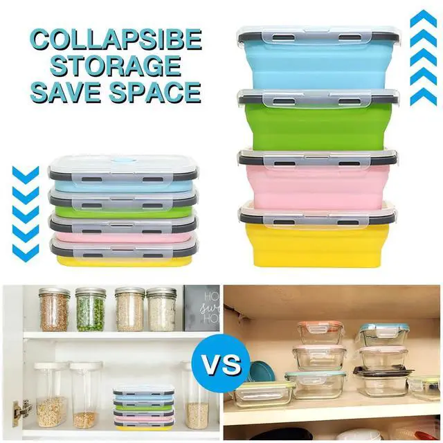 Alt view image 5 of 7 - Collapsible Silicone Food Storage Container 4 Pack, 27 Oz