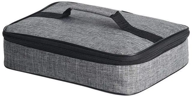 Main image of Small Insulated Lunch Bag Mini Lunch Box Portable Flat Lunch Pail Reusable Snack Bags with Handle,Cooler Lunch Bag for Men,Women Grey