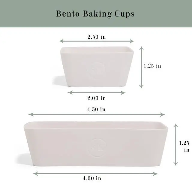 Alt view image 3 of 7 - Reusable Silicone Bento Baking Cup, Non-Toxic, BPA Free, Dishwasher Safe Bento Box Accessories Lunch Box Dividers, Square and Rectangle, 24 Pack, White