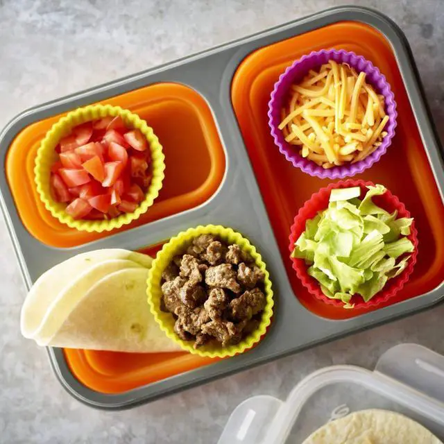 Alt view image 5 of 7 - Silicone Baking Cups Muffin Cupcakes Liners Molds Sets in Storage Container Silicone Lunch Box Dividers Bento Box Accessories -36 Pack