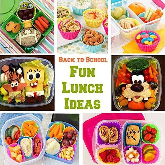 Alt view image 7 of 7 - Silicone Baking Cups Muffin Cupcakes Liners Molds Sets in Storage Container Silicone Lunch Box Dividers Bento Box Accessories -36 Pack