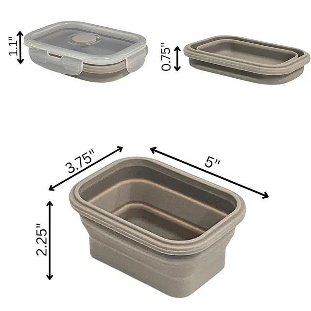 Alt view image 2 of 5 - 3+3 pack:12 fl oz Silicone Collapsible Containers + Strainers Set | BPA-Free, Space-Saving Storage with Plastic Lid Covers