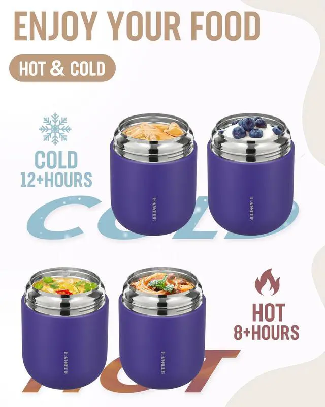 Alt view image 4 of 7 - Insulated Soup Thermo 17oz- Insulated Food Jar,Thermo for Hot Food Kids,Vacuum Food Thermo Stainless Steel with Spoon for Hot Food Container and Hot Lunch Box