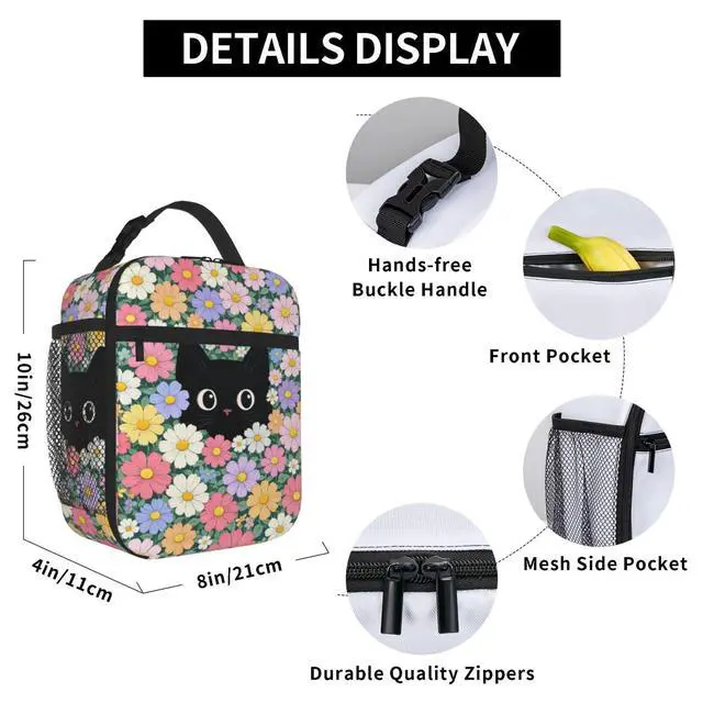 Alt view image 6 of 7 - Lunch Bag Insulated Reusable Lunch Box Portable Lunch Bag with Detachable Handle For Men Women Work Travel Picnic