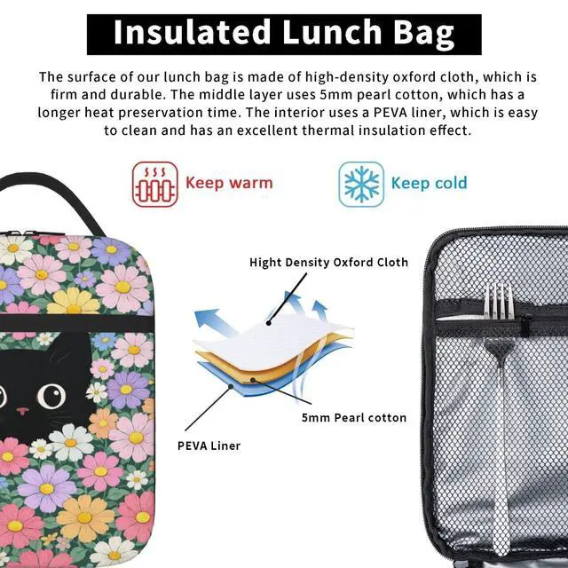Alt view image 5 of 7 - Lunch Bag Insulated Reusable Lunch Box Portable Lunch Bag with Detachable Handle For Men Women Work Travel Picnic