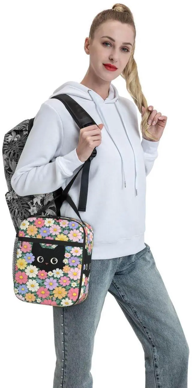 Alt view image 7 of 7 - Lunch Bag Insulated Reusable Lunch Box Portable Lunch Bag with Detachable Handle For Men Women Work Travel Picnic