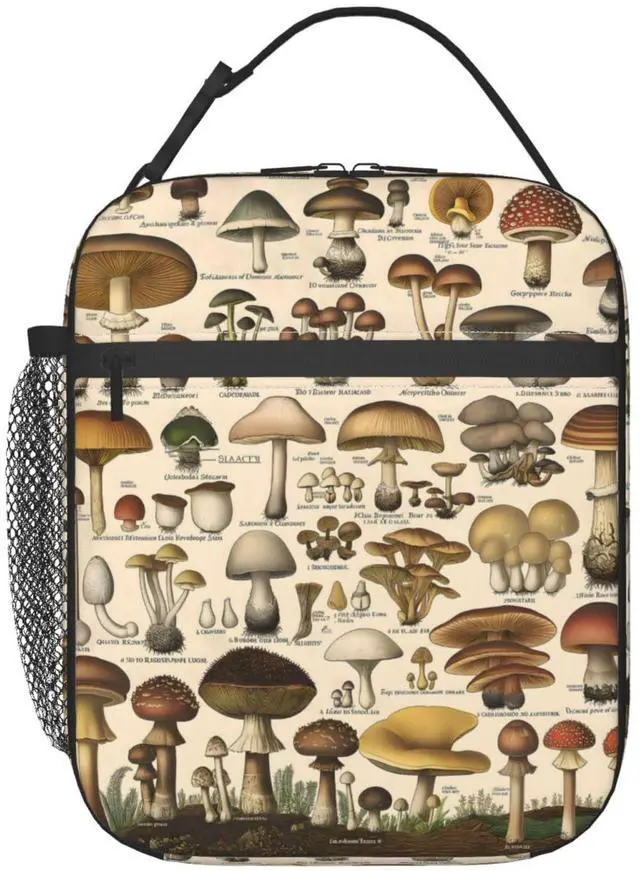 Main image of Botanical Mushroom Lunch Box for Women Men, Insulated Lunch Box, Reusable Lunch Bag for Office, Work, Picnic, Travel