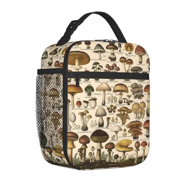 Alt view image 2 of 6 - Botanical Mushroom Lunch Box for Women Men, Insulated Lunch Box, Reusable Lunch Bag for Office, Work, Picnic, Travel
