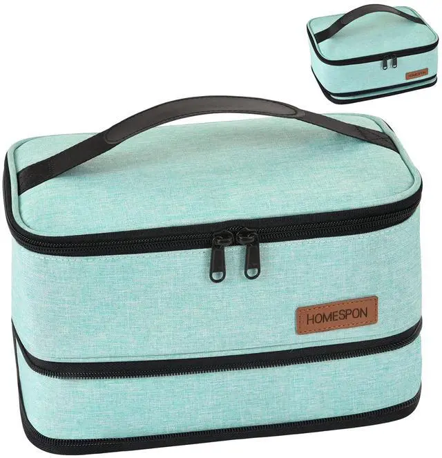 Main image of HOMESPON Expandable Lunch Bag for Men Women Insulated Lunch Box Holder with Handle for Picnics Work Travel(Green)