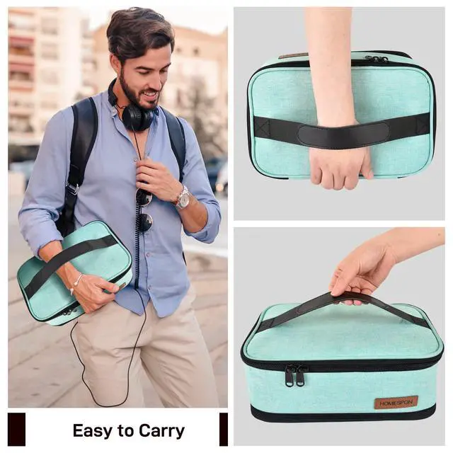 Alt view image 6 of 6 - HOMESPON Expandable Lunch Bag for Men Women Insulated Lunch Box Holder with Handle for Picnics Work Travel(Green)