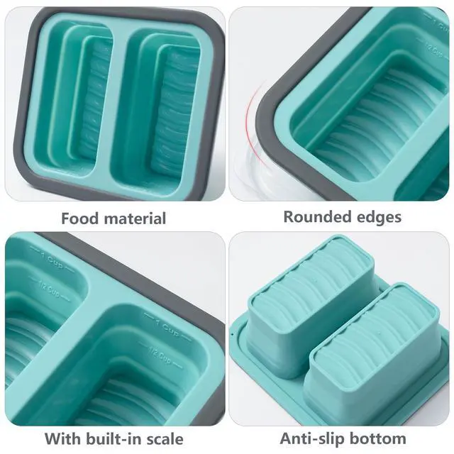 Alt view image 2 of 7 - Mint Green Folding Silicone Food Storage Box With Lid, Heat Resistant For Home Travel Kitchen Use