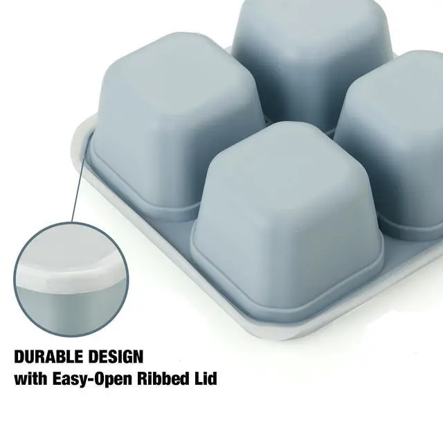 Alt view image 7 of 7 - 2 Pack Snack Containers, 4 Compartment Silicone Bento Lunch Snack Box with Lids, Reusable BPA-Free Divided Bento Snack Box for Toddler, Food Storage Containers for Travel Work