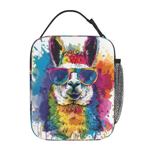 Alt view image 3 of 6 - Colorful Llama Lunch Box for Women Men, Insulated Lunch Box, Reusable Lunch Bag for Office, Work, Picnic, Travel